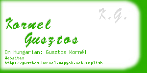 kornel gusztos business card