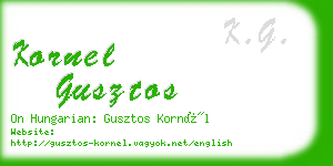 kornel gusztos business card